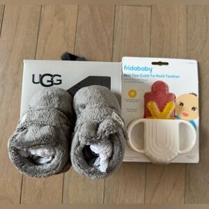 UGG Infant Booties I Bixbee + Fridaybaby Teether